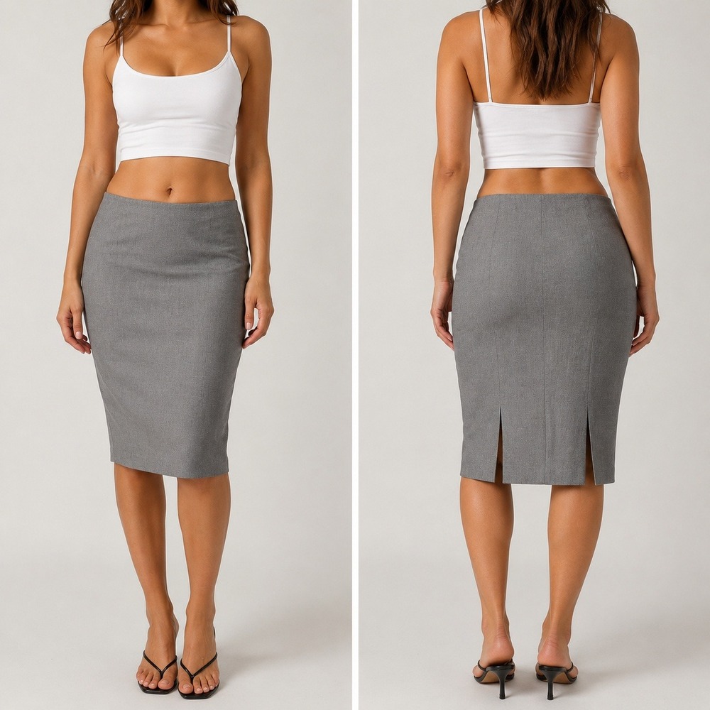 Kasper Separates Womens Gray Pencil Skirt Lined Career Workwear Size 8